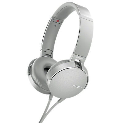 Sony MDR-XB550AP Extra Bass On-Ear Headphones with Mic/Remote White